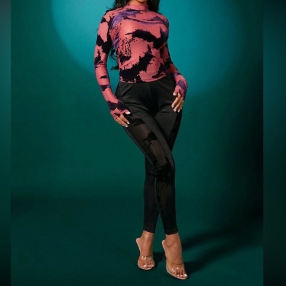 SHEIN SXY Sexy Nightclub Women'S Gorgeous Velvet Mesh Brushstroke size XS - Picture 8 of 12